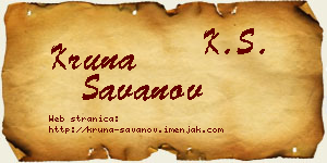 Kruna Savanov vizit kartica